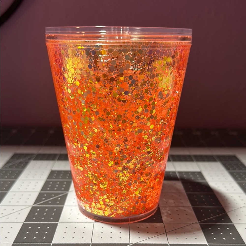 Glittery Orange Tumbler